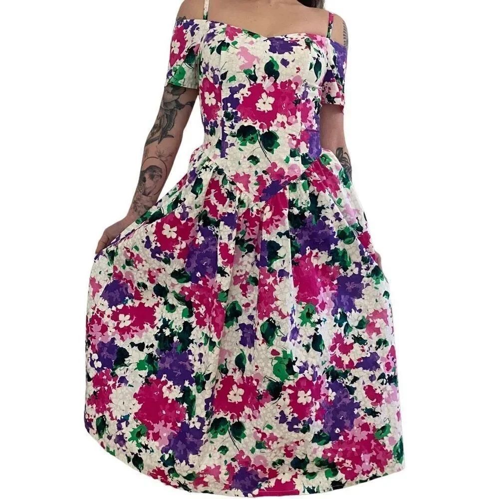 Vintage 80’s Eber San Francisco Floral Dress